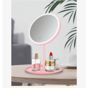 Petit Miroir Miroir Maquillage LED RISVOWO - Lumière 3 Couleurs, Tactile, Portable