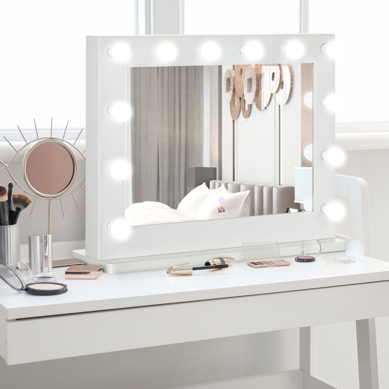 HOMCOM Miroir maquillage Hollywood pour coiffeuse grand miroir lumineux